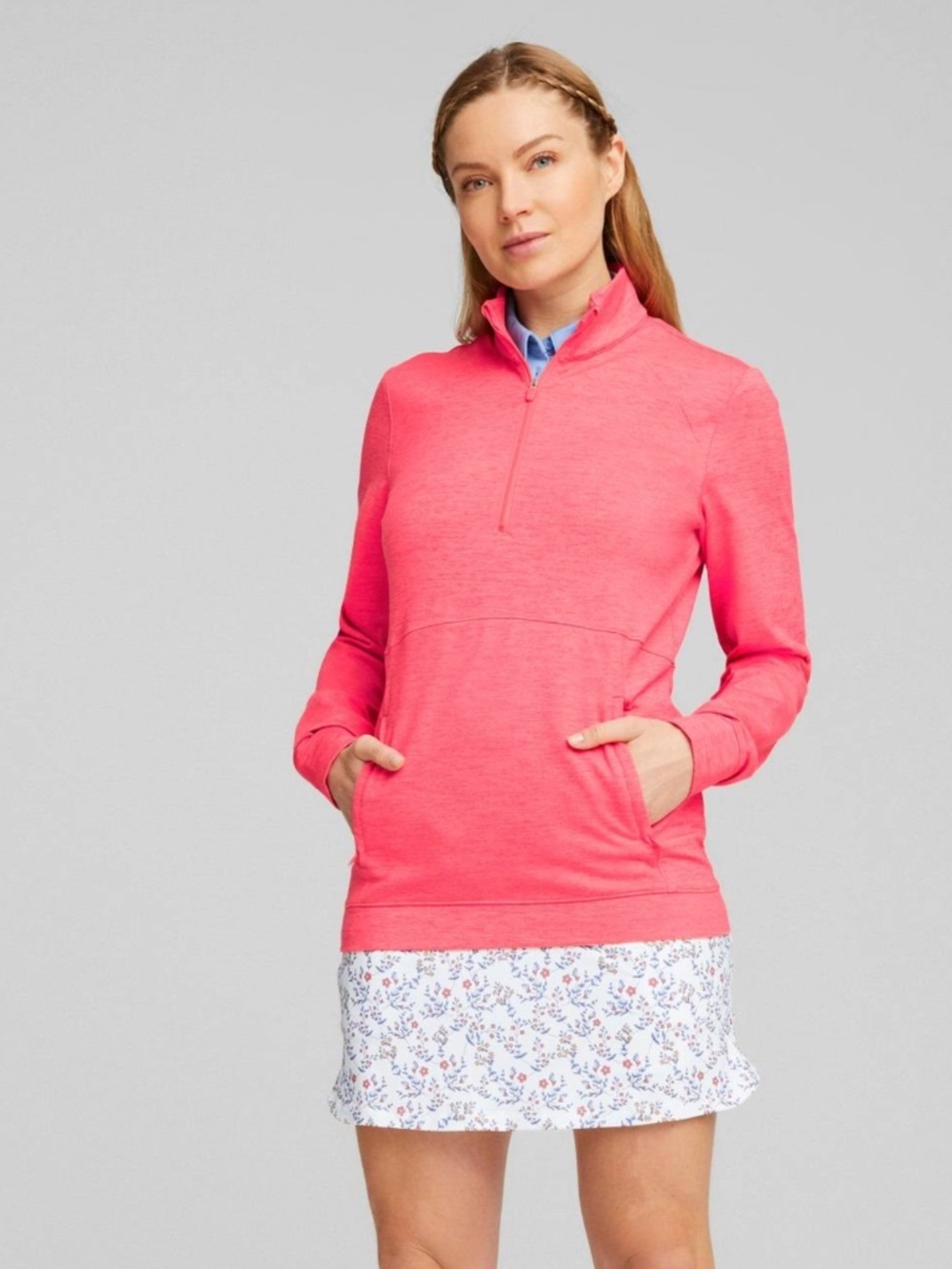 Puma Women's Cloudspun Rockaway Quarter Zip Long Sleeve Pullover Size M